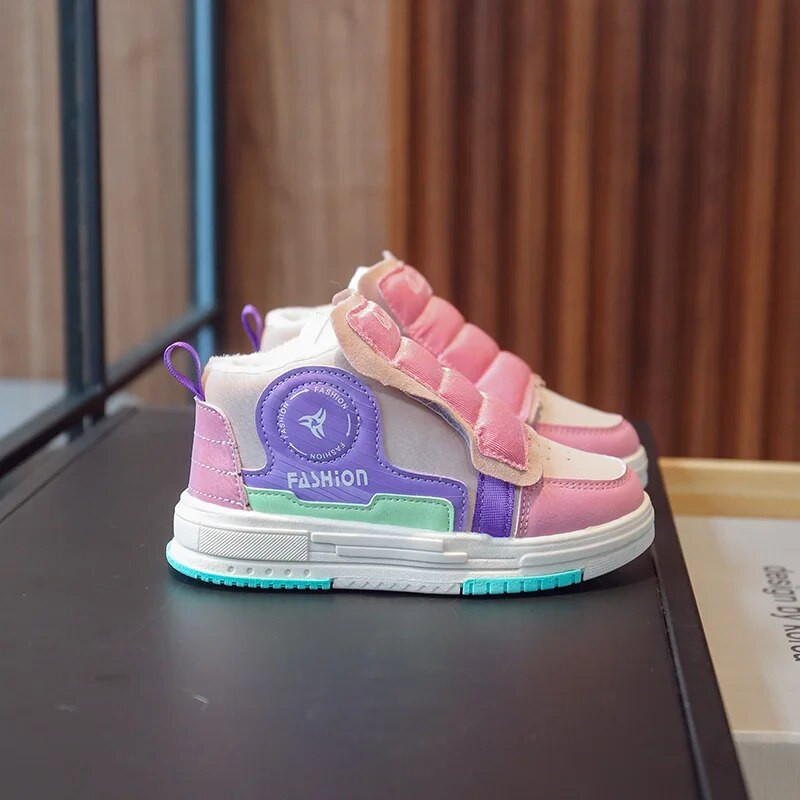 Poiste kingad vabaaja tossud poistele, laste kingad tüdrukule Pehmest nahast pöörleva nupuga talveplüüs tüdrukule Ботинки Для Девочки Zapatos