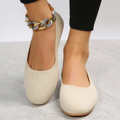 Nove proljetne ženske ravne cipele 2023. Ženske cipele sa šiljastom ravnom petom, plitke čiste boje, mrežaste ženske cipele, udobne i lagane