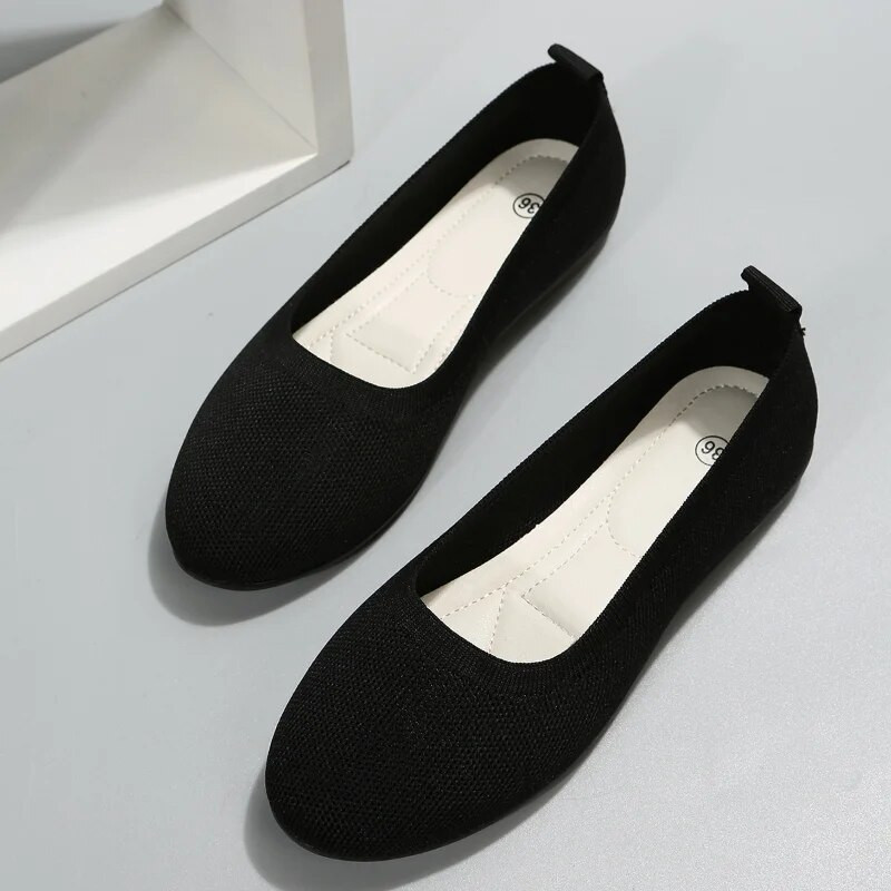 Nove proljetne ženske ravne cipele 2023. Ženske cipele sa šiljastom ravnom petom, plitke čiste boje, mrežaste ženske cipele, udobne i lagane