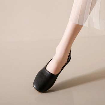 Дамски равни обувки нови балерини меки кожени мокасини ретро обувки пролет лято шофиране дамски чехли