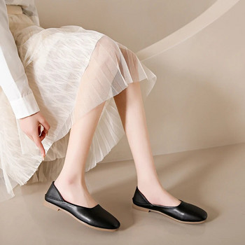 Дамски равни обувки нови балерини меки кожени мокасини ретро обувки пролет лято шофиране дамски чехли