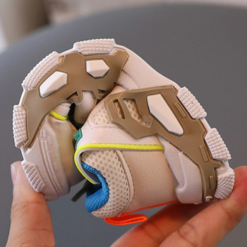 Zapatillas Детски маратонки Момче Момиче Спортни обувки за бягане с мека подметка Модни мрежести дишащи детски обувки Студентски обувки за тенис с връзки
