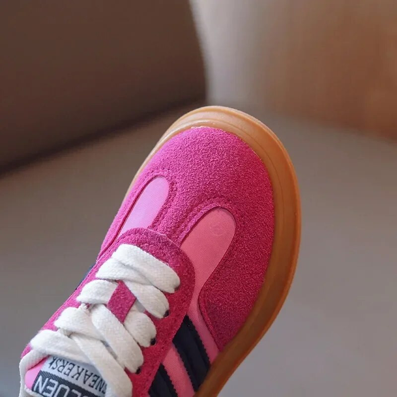 Kid Ležerne cipele u boji od brušene kože Djevojčica Dječak Tenisice na vezanje Jesen 2022. Dječje sportske tenisice za trčanje Veličina 26-37