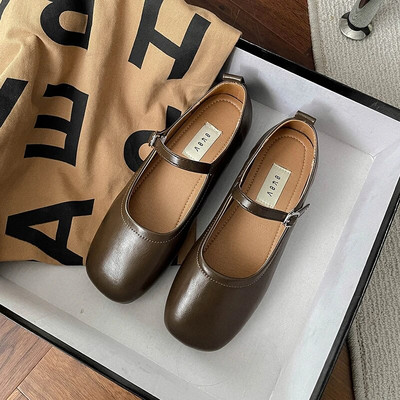 Sieviešu Mary Janes apavi kvadrātveida purngaliem sievietēm ar sprādzes siksnu, ādas apaviem meitenēm, studentu apavi, melni pavasari 1539N