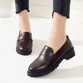 Γυναικεία Loafers Flat on Platform Παπούτσια για θηλυκά Oxford Shoes Black Loafer Slip on Δερμάτινα παπούτσια Casual Zapatos Mujer 1210N