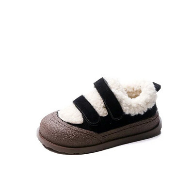 2023. gada ziemas bērnu kokvilnas apavi, mīkstas zoles mokasīna apavi zēniem un meitenēm, jēra vilna, silti apavi, neslīdoši, āķa un cilpas zēniem