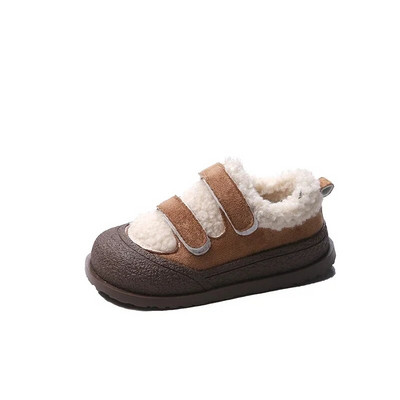 2023. gada ziemas bērnu kokvilnas apavi, mīkstas zoles mokasīna apavi zēniem un meitenēm, jēra vilna, silti apavi, neslīdoši, āķa un cilpas zēniem