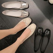 Nove ženske balerinke Patchwork cipele s mekim potplatom Ženske cipele udobne crne mokasine Proljeće Jesen 1444N