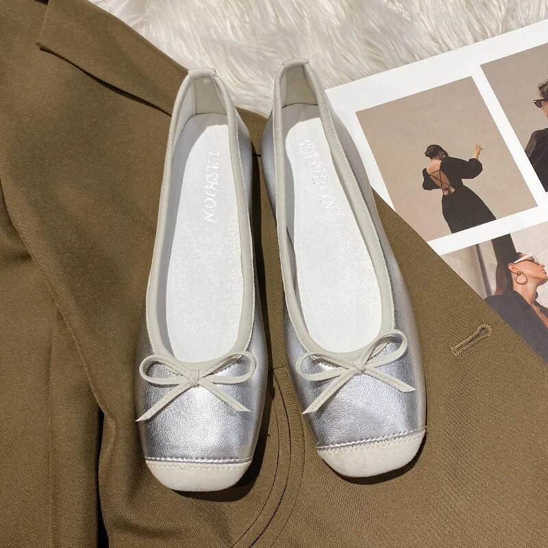 Nove ženske balerinke Patchwork cipele s mekim potplatom Ženske cipele udobne crne mokasine Proljeće Jesen 1444N