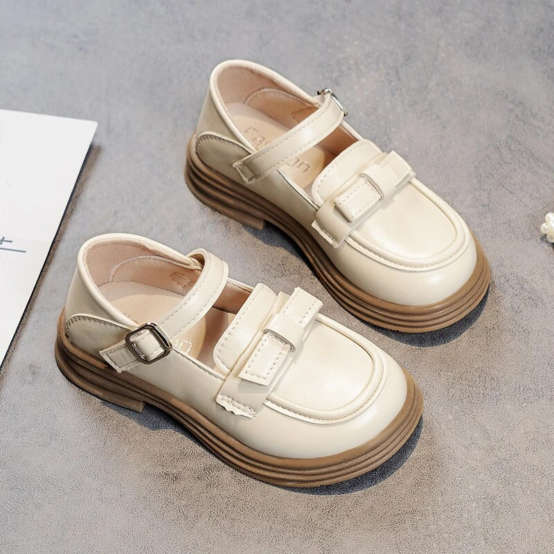 Meiteņu skolas ādas apavi Modes, bērnu, plakanie, britu stila loki, klasiski bērnu ikdienas apavi Mīksta princese 2023. gada pavasaris