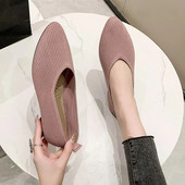 Modne prozračne elastične tkanine Jednostavne ravne cipele Ženske mrežaste ležerne mekane gumene potplate s vrhom prstiju Papuče cipele za čamce sa špicom