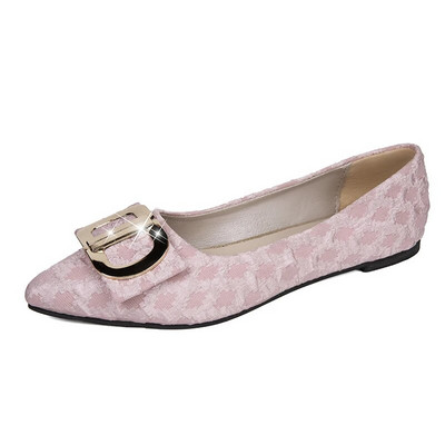 Ženske balerinke sa špicastim vrhovima Ženska jednostruka cipela s mekim metalnim ukrasom Cipele za čamce Modne ženske natikače