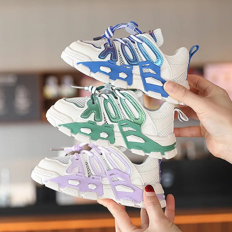 Elpojošas tenisa bērnu kedas Viegli sporta apavi meitenēm zēniem, bērnu apavi skriešanai, pastaigai, ikdienišķam neslīdošam āra