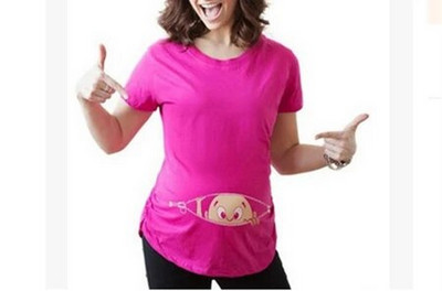 Modne majice za trudnice Smiješne i slatke dječje majice s 3D ispisom Odjeća velikih veličina S-3XL