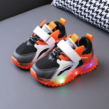 Размер 21-30 Детски обувки Бебешки светещи маратонки Дишащи и устойчиви на износване Детски ежедневни обувки Детски маратонки Boy Schoenen