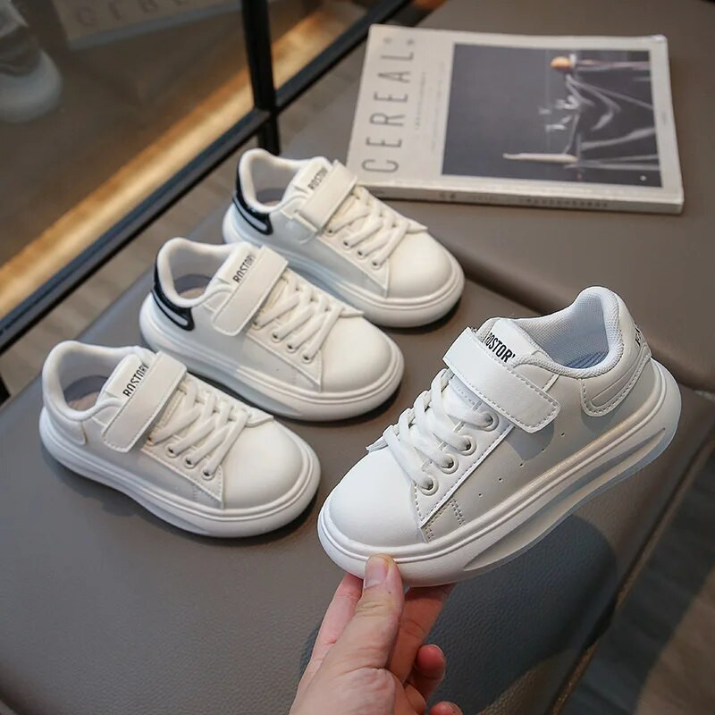 Pavasaris Rudens Bērnu Teniss Ikdienas Apavi Jauni Baltas Biezas Zoles Neslīdoši Maziem bērniem Apavi zēniem Meitenes Modes Bērnu kedas