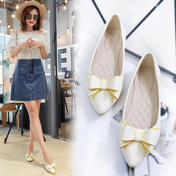 SNURULAN Pink Shoes Woman Black Flats Butterfly-knot Cute Shoes Boat Shoes Дамска мода Scarpe Eleganti Donna Zapatos Charol