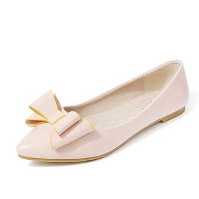 SNURULAN Rózsaszín Cipők Nő Fekete Lapos Pillangós csomó Aranyos Cipők Csónakcipők Női Divat Scarpe Eleganti Donna Zapatos Charol