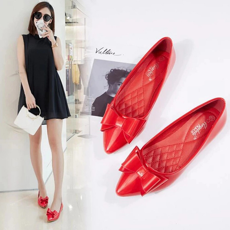 SNURULAN Rózsaszín Cipők Nő Fekete Lapos Pillangós csomó Aranyos Cipők Csónakcipők Női Divat Scarpe Eleganti Donna Zapatos Charol