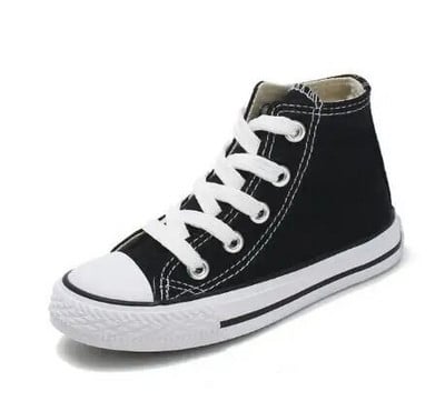 Detské topánky pre dievčatá, plátené topánky pre chlapcov, tenisky, jar, jeseň, dievčenské topánky. Biele vysoké, pevné, módne detské topánky.