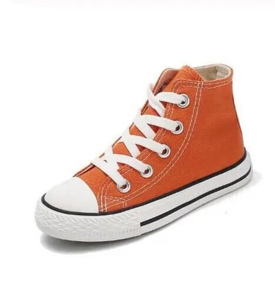 Detské topánky pre dievčatá, plátené topánky pre chlapcov, tenisky, jar, jeseň, dievčenské topánky. Biele vysoké, pevné, módne detské topánky.