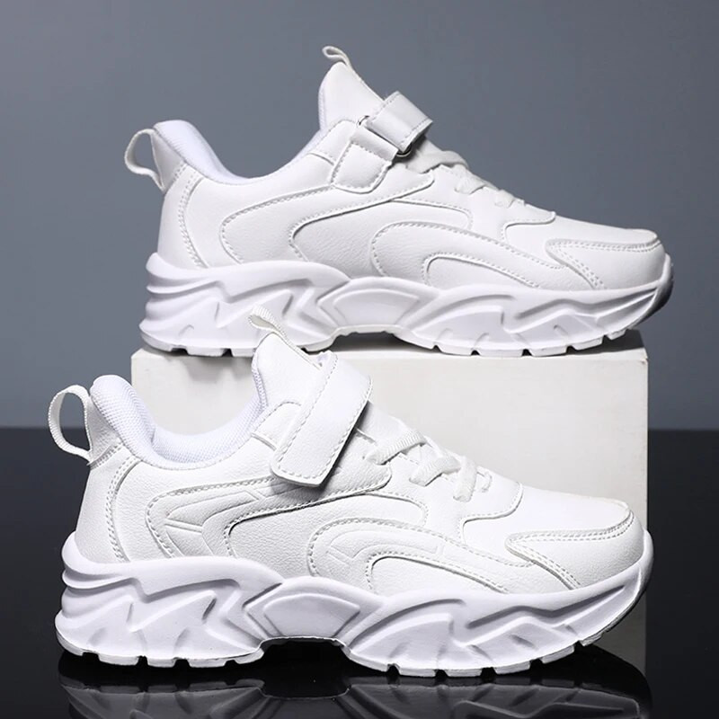 Dječja obuća Tenisice za dječake Modne platforme Crno-bijele prozračne udobne tenisice za slobodno vrijeme Školske sportske tenisice za dječake