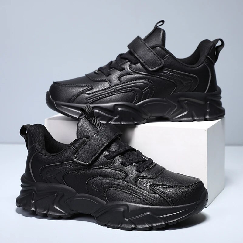 Dječja obuća Tenisice za dječake Modne platforme Crno-bijele prozračne udobne tenisice za slobodno vrijeme Školske sportske tenisice za dječake