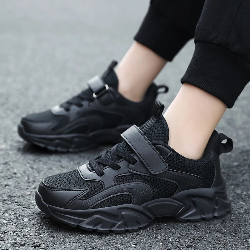 Dječja obuća Tenisice za dječake Modne platforme Crno-bijele prozračne udobne tenisice za slobodno vrijeme Školske sportske tenisice za dječake