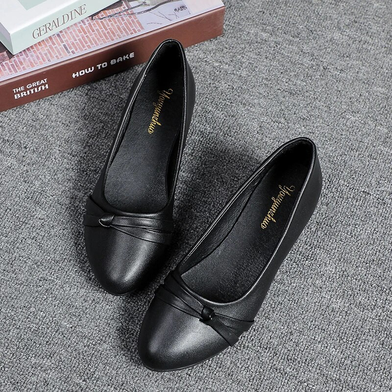 Naujo stiliaus Doudou batai su karvės sausgysle ir minkštu padu, plokščiapadžiai, smailūs darbo batai, patogūs minkštos odos batai moterims