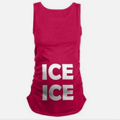 Majice bez rukava za trudnice s ICE printom za trudnice Odjeća za trudnice Smiješne majice Camiseta Maternidad Ženska majica s prslukom