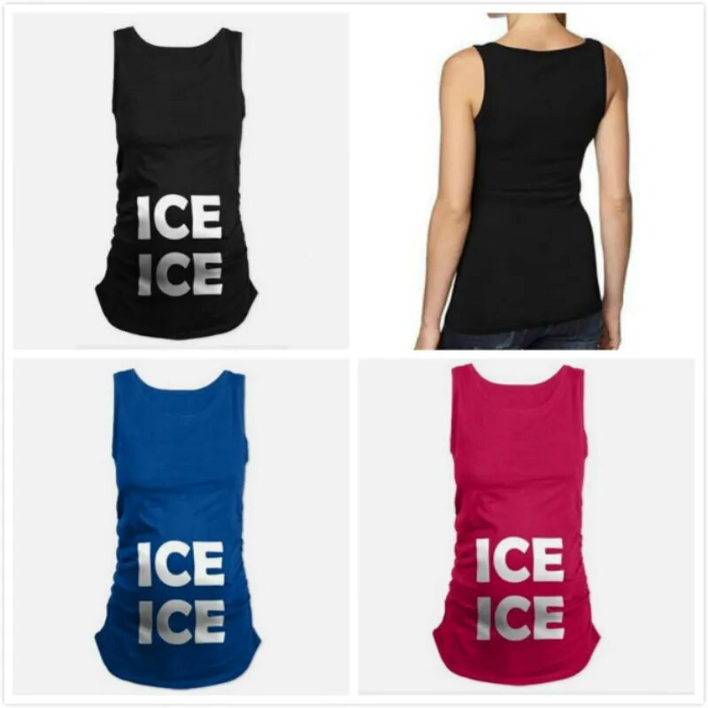 Majice bez rukava za trudnice s ICE printom za trudnice Odjeća za trudnice Smiješne majice Camiseta Maternidad Ženska majica s prslukom