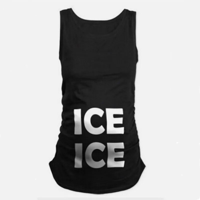 Majice bez rukava za trudnice s ICE printom za trudnice Odjeća za trudnice Smiješne majice Camiseta Maternidad Ženska majica s prslukom