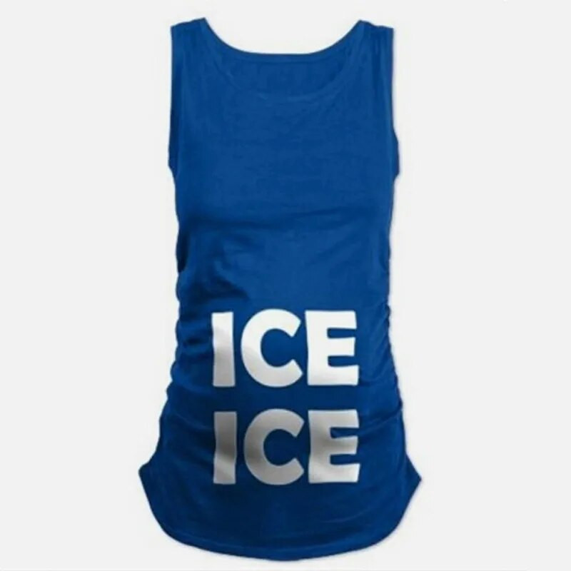 Majice bez rukava za trudnice s ICE printom za trudnice Odjeća za trudnice Smiješne majice Camiseta Maternidad Ženska majica s prslukom