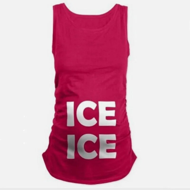 Majice bez rukava za trudnice s ICE printom za trudnice Odjeća za trudnice Smiješne majice Camiseta Maternidad Ženska majica s prslukom