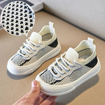 Παιδικά καθημερινά παπούτσια για κορίτσια για αγόρια Άνοιξη Καλοκαίρι Νέο πλεκτό πλέγμα αναπνεύσιμα παιδικά παπούτσια τένις Αντιολισθητικά πάνινα παπούτσια με μαλακό κάτω μέρος