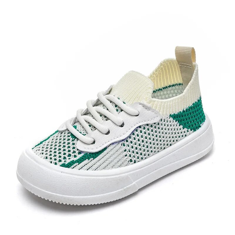 Bērnu ikdienas apavi meitenēm zēniem pavasaris vasara jauni trikotāžas tīklveida elpojoši tenis bērnu apavi ar mīkstu apakšu pretslīdēšanas kedas