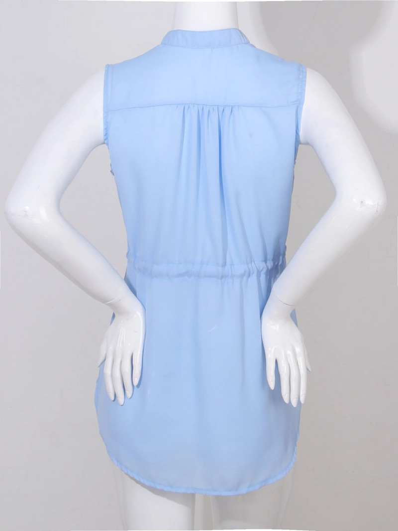 Ljetna odjeća za trudnice Jednobojna seksi perspektivna ležerna košulja bez rukava na jedno kopčanje s V izrezom za trudnice