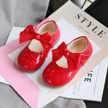 Άνοιξη φθινόπωρο Baby Princess Girls Shoes Cute Bow Patent Δερμάτινα παπούτσια μονόχρωμα Παιδικά Gilrs Παπούτσια χορού First Walkers