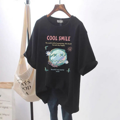 Ljetni printovi za trudnice Majica s prorezima za dojilje Majica kratkih rukava Top za dojenje Široka trudnička odjeća