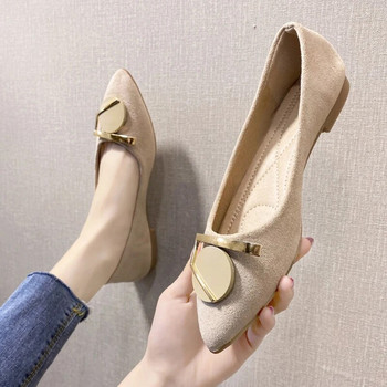 Единична дамска обувка 2023 Нова гореща мода пролет лято леки дамски обувки с плитка уста с мека подметка заострени плоски обувки