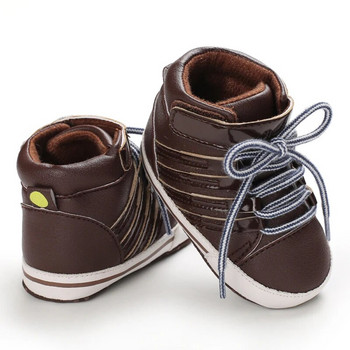 Ново кожено памучно дъно Момчета и момичета Модни бебешки обувки Новородено свободно време Меко дъно Обувки за ходене Популярни спортни обувки