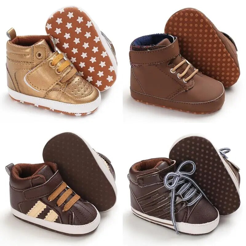 Nova kožna pamučna donja modna obuća za dječake i djevojčice, novorođenčad, slobodno vrijeme, mekana donja obuća za hodanje Popularne sportske cipele