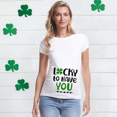 Extra Lucky This Year St. Patrick's Day Majica za najavu trudnoće Majica za otkrivanje trudnoće Majica za mamu koja će biti poklon novoj mami