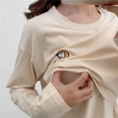 Široka proljetna majica dugih rukava od čistog pamuka Majica kratkih rukava za dojenje Odjeća za trudnice za buduće majke 2120