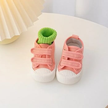 кроссовки детские Корейски детски обувки Пролетни нови обувки за момче и момичета Цветни универсални платнени обувки в цвят бонбони Бебешки обувки