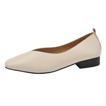 2023 Γυναικεία Boat Shoes Square Toe Vintage Flats Μαύρα Loafers Άνετα μαλακά δερμάτινα παπούτσια για θηλυκά Plus Size Φθινοπωρινό