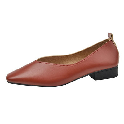 2023-as női csónakcipők, négyszögletes orrú, vintage lapos fekete naplopók Kényelmes puha bőrcipő női, nagy méretű ősznek