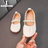 2023. gada jaunais pavasaris, bērnu meiteņu plakanas PU ādas apavi Bērnu mazuļu princešu apavi Ērti, plakani sandales, mīksta zole