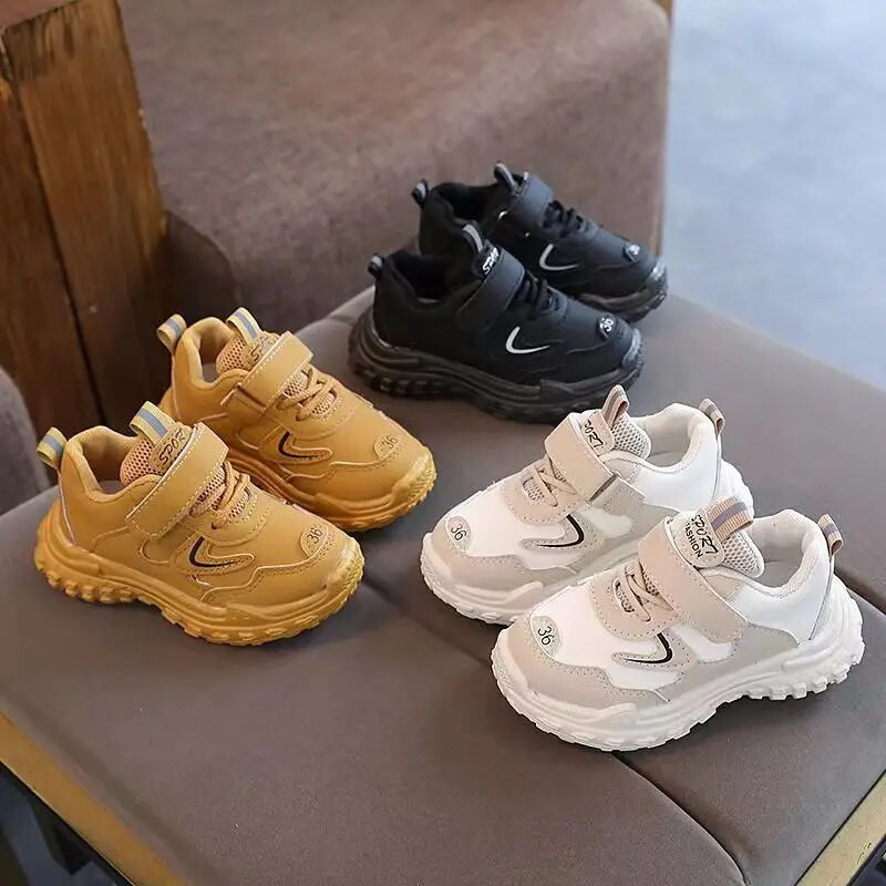 Gyermek bőr alkalmi tornacipők Tipegő fiúk lányok sportcipők gyerek uniszex tanulók iskolai cipők 3-6 éves korig őszi tavaszi tenisz