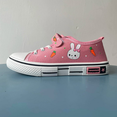 Djeca Djevojčice Platnene cipele s printom Ležerne tenisice Trčanje Sport Tenis Ružičasto crne 4 do 12 godina Dječje cipele za djevojčice Besplatna dostava